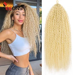 Croceht Curly Hair 1-9 Pack Ocean Wave Crochet Hair 28Inch Long Curly Deep Wave Crochet Hair For Braiding Synthetic Ombre Blonde