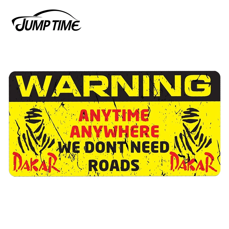 

JumpTime 13cm x 6.5cm For WARNING DAKAR Vinyl Decal Car Bumper Window Car Stickers Waterproof Car Styling Accessories