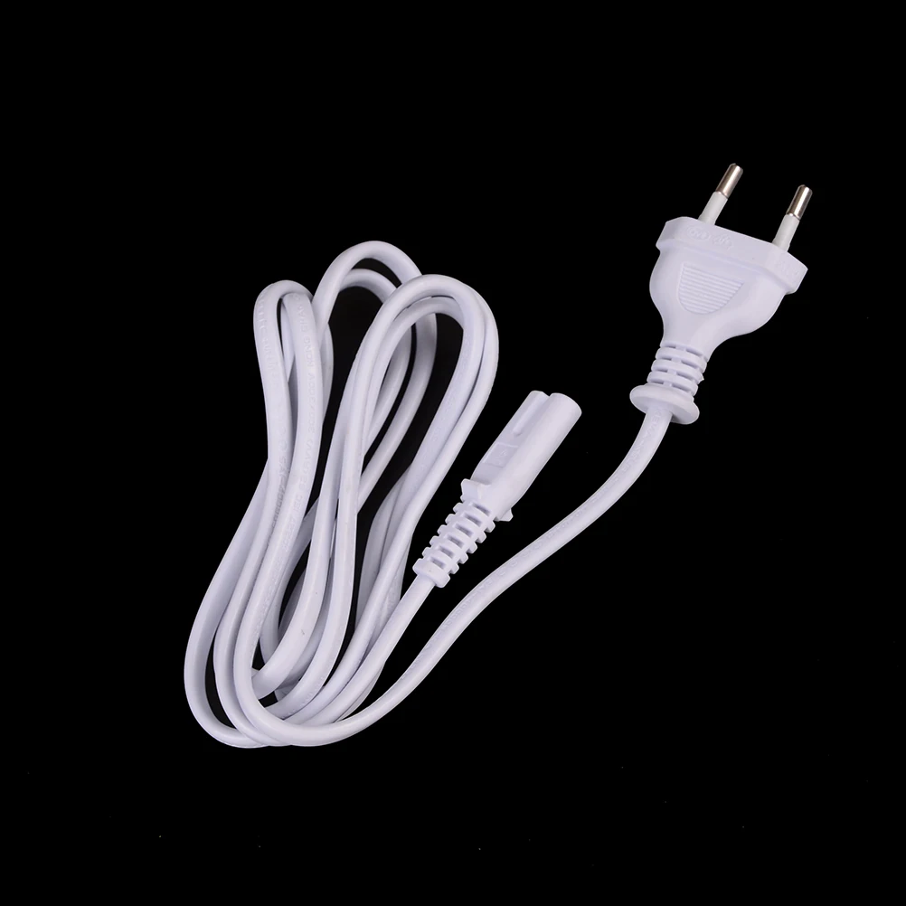 1Pc White 1.5M EU European 2-Prong Port AC Power Cord Cable Slim Power Cable For Most Printer & Laptop AC Power Adapters New