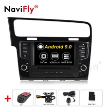 NaviFly 7 дюймов Android 9,0 Восьмиядерный автомобильный dvd-плеер радио для Volkswagen Golf 7 2013 Автомобильная Мультимедийная Поддержка wifi BT gps