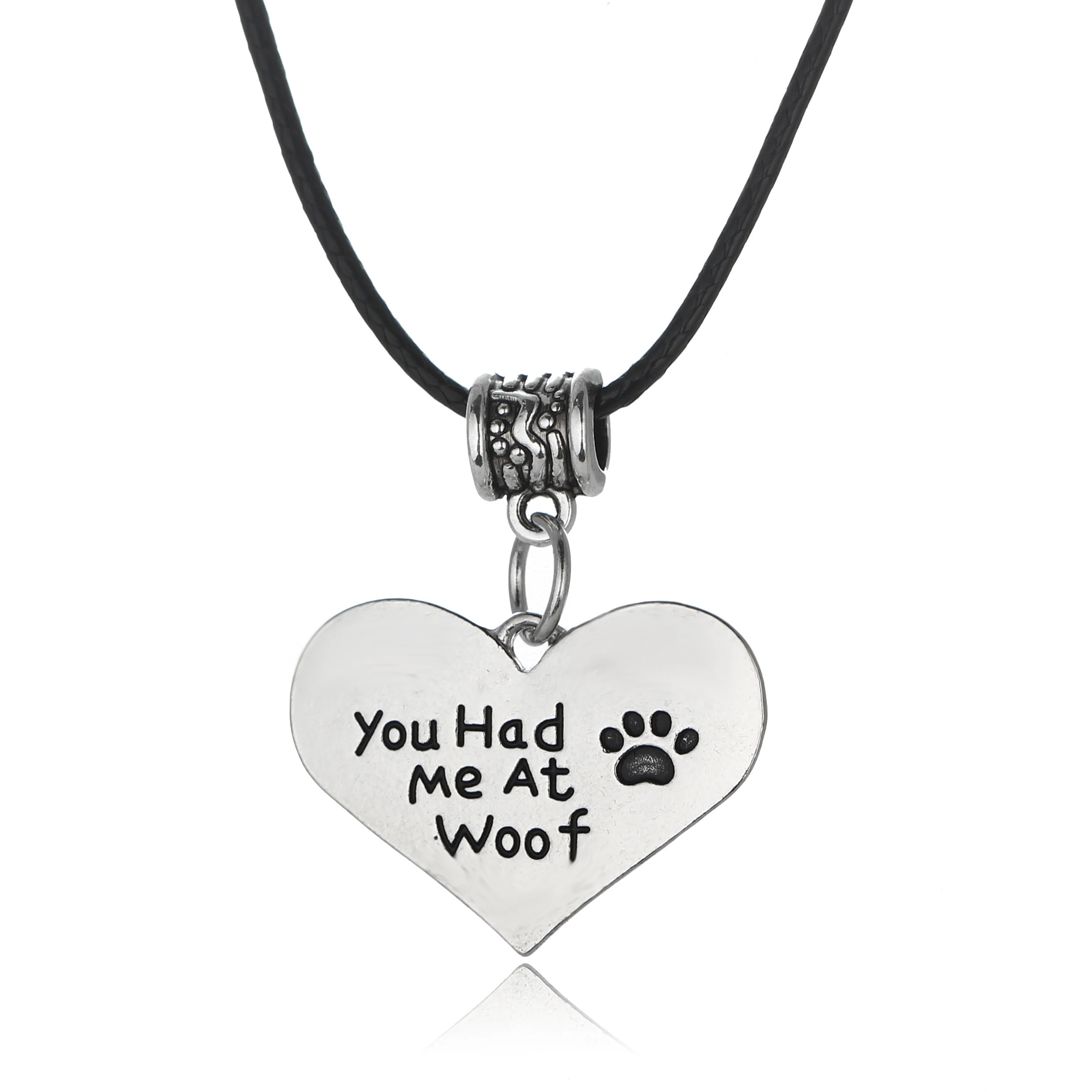 Семейное ожерелье с надписью You Had Me At Woof Heart подвеска на цепочке изображением