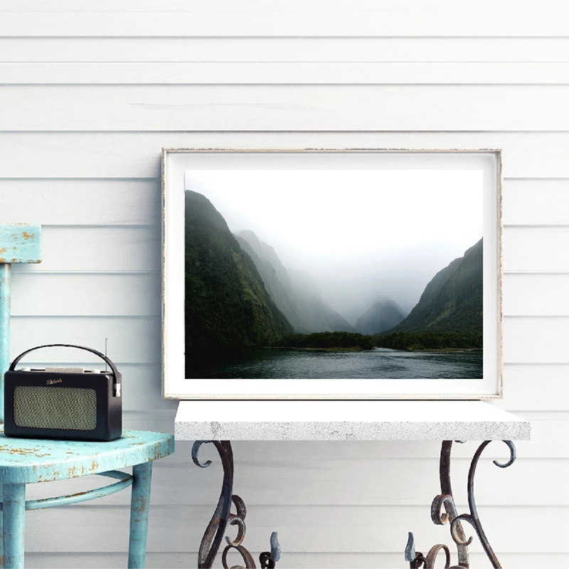 Milford Sound Новая Зеландия картина с написанным пейзажем горы Современная