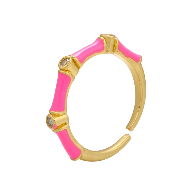 bague en émail de Style Simple pour femmes, pavé de pierre de Zircon cubique brillante, anneau de doigt à la mode