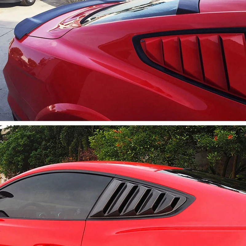 2 шт углеродного волокна вид Стиль 1/4 четверть боковое окно автомобиля колпак воздухозаборника пять слот открытое защитное жалюзи вентиляционное отверстие для Mustang