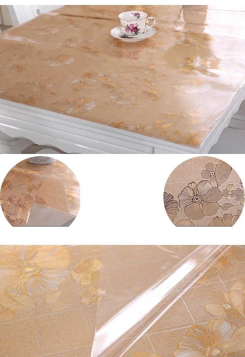 Tafel Kleed Plastique Mantele пластик розовое золото дома ПВХ подгузник Rectangulaire скатерть Tapete крышка каминная скатерть