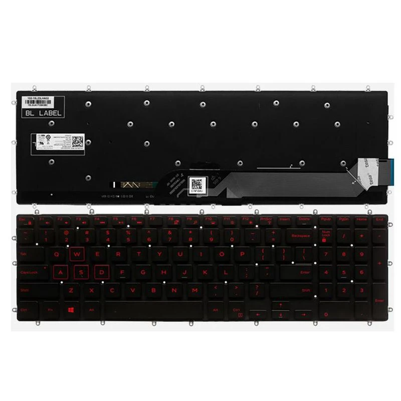 Teclado para Dell Inspiron 15 5565 5567 Jogos 7566 7567 17 5765 5767 Inglês Laptop Teclado Luz de Fundo Vermelho - Imagem 2