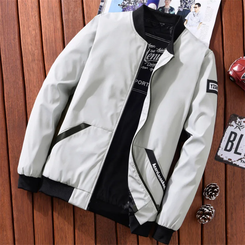 

Men's Jacket Spring New Windproof Solid Color Plus Size Loose Clothing MAGGIE'S WALKER Letter Printing Casual Daily Jacket 2020