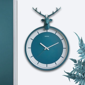 

Nordic Deer Wall Clock Art Modern Simple Silent Creative Bedroom Quartz Wall Clock Minimalist Reloj Pared Home Decor Clock DA60W