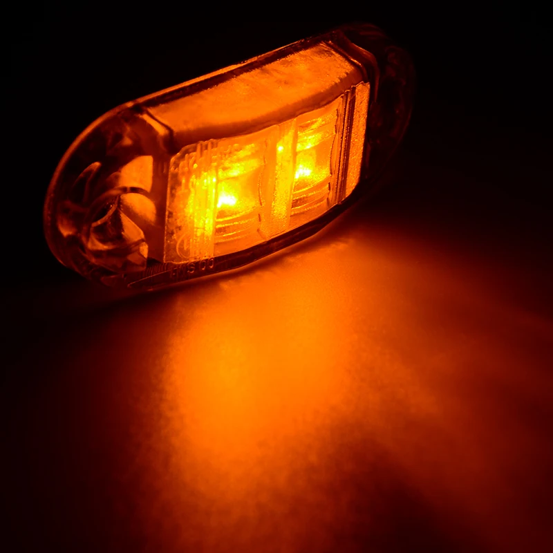 10Pcs Yellow 2LED Car Trailer Truck Side Marker Light Clearance Lamp Side Marker Indicator Trailer Light Rear Side Lamp