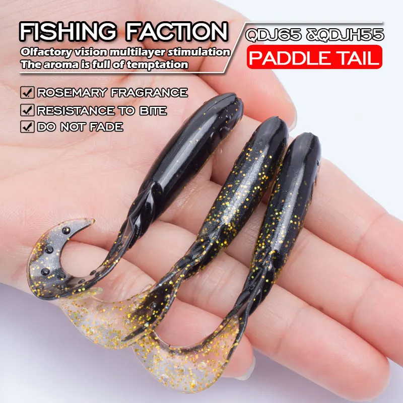 

10pcs 65mm Soft Silicone Worms Bait Fishing Lure Swimbaits Curve Tail Grub Fishing tackle Baits Predator Wobbles Set Tackle