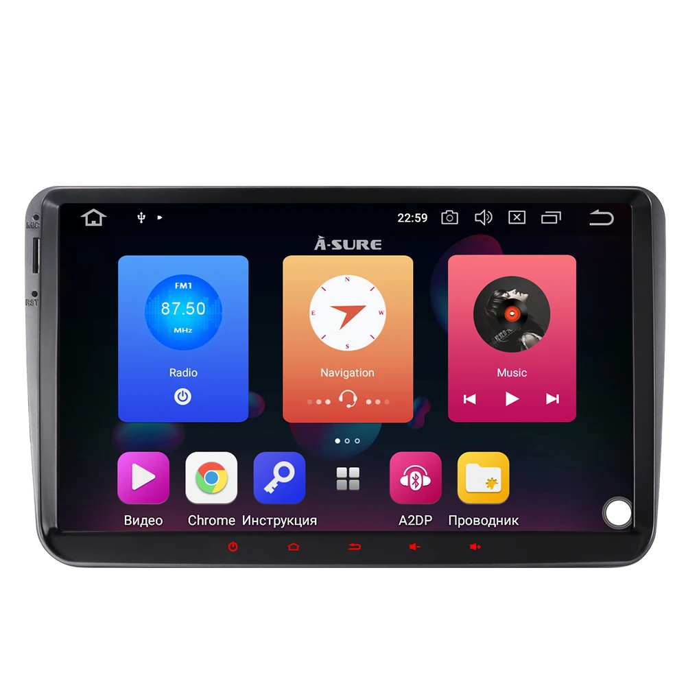 Автомагнитола A-Sure 2 Din 9 дюймов Android 9,0 gps для Volkswagen VW Tiguan Polo Golf 5 6 Passat b6 Caddy Transporter T5 Touran Skoda