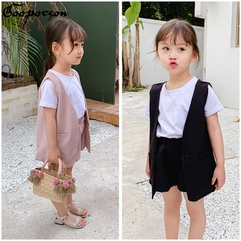 

2019 New Brand Toddler Girl's 3 Pcs Clothes Set Summer Vest +short Sleeve T Shirt + Pants Kids Clothing Suit Cool Outfits