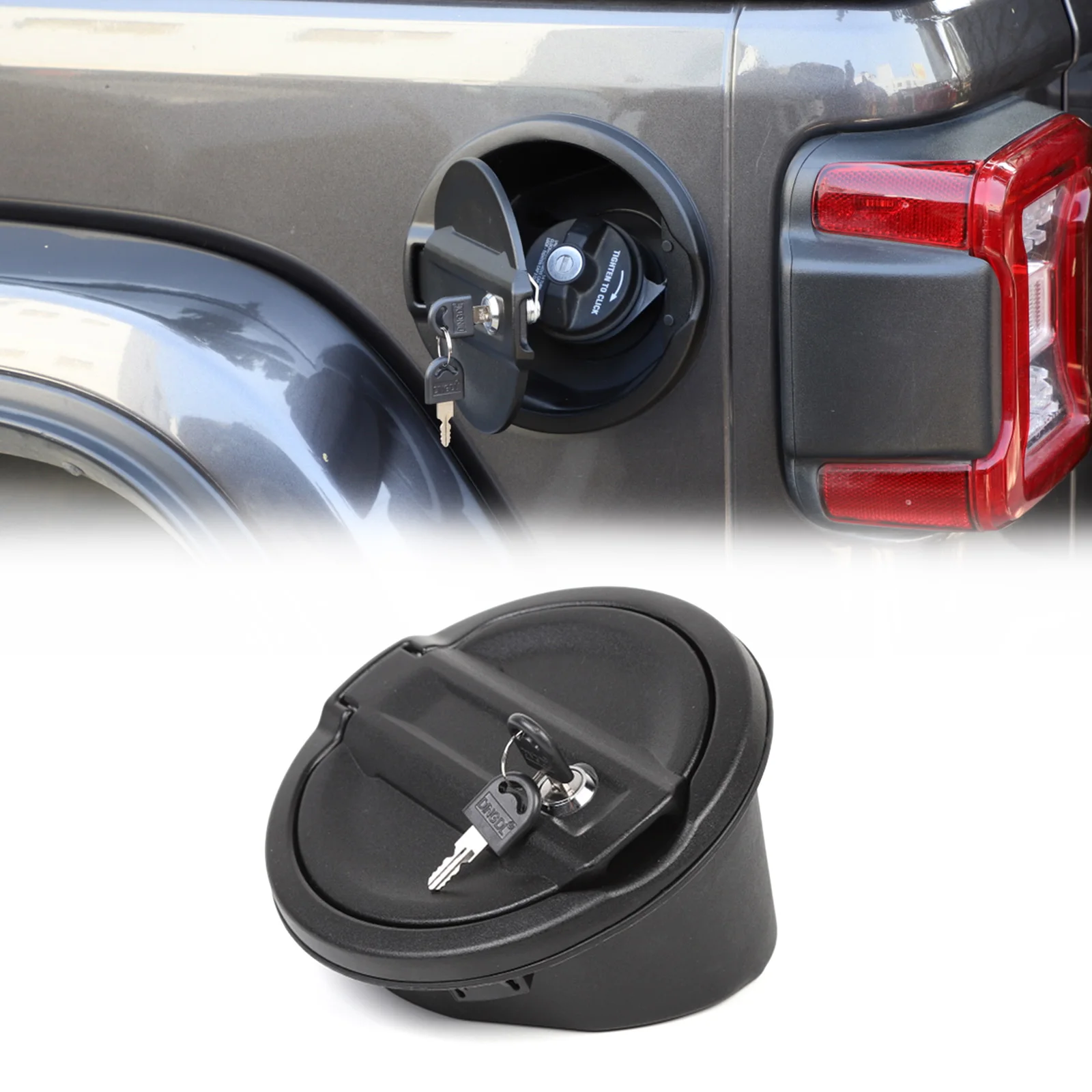 Locking Gas Cap Fuel Door Gas Tank Cover For Wrangler JL 2/