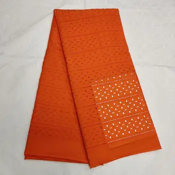 

2020 NEW Orange Swiss voile Laces High Quality Nigerian African French Cotton Embroidered Net Lace Fabrics 5Yards/Lot