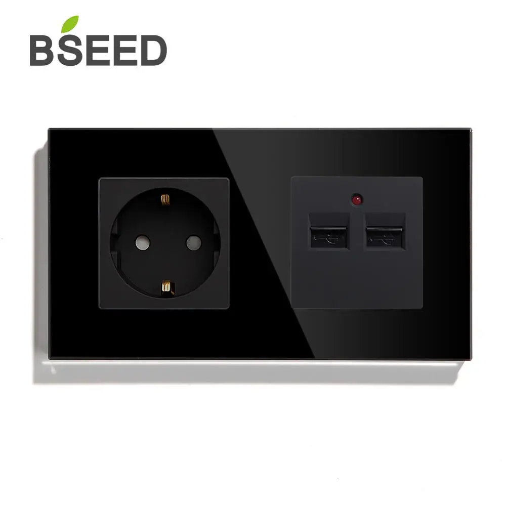 BSEED EU стандартная розетка с двойным USB зарядным устройством настенная белого и