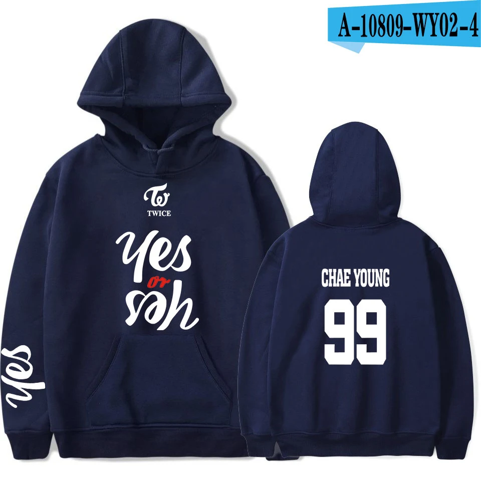 K-pop Twice женские толстовки yes or yes Twice пуловер с капюшоном Популярные Idol Bangtan мальчики Хип-хоп одежда больших размеров Топы - Цвет: Color  17