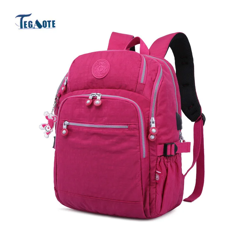 

TEGAOTE Fashion Anti Theft Reflective Waterproof Women Backpack USB Charge Multi Pocket Women Travel Back Pack Mochilas Bolsa
