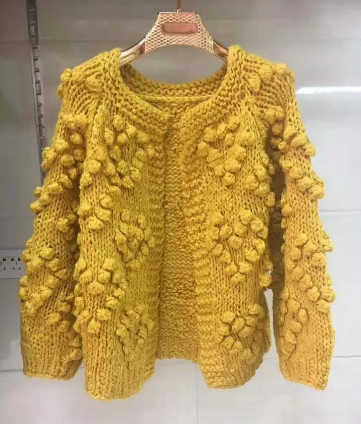 2019 Sexy Hollow out Hole 3D Ball Sweater Vintage