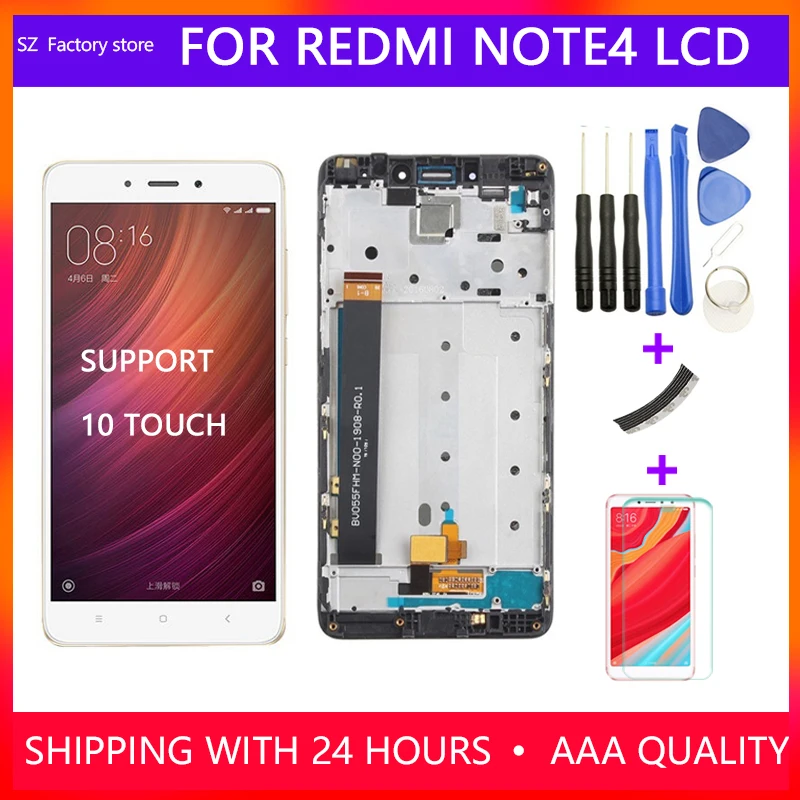 

Screen Replacement for Xiaomi Redmi Note 4 MTK Helio X20 Version LCD Display & Touch Screen Digitizer Frame Assembly Set Note4