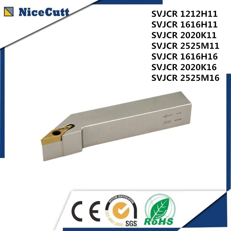 Nicecutt SVJCR держатель внешнего токарного инструмента токарный резак для токарной вставки VCMT