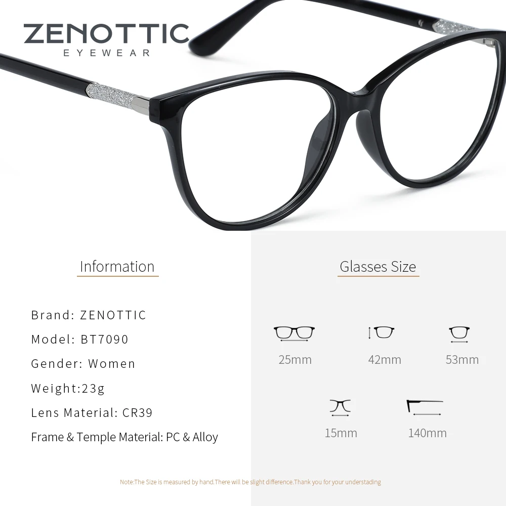 ZENOTTIC очки оправа для женщин оправа для очков в стиле кошачьи глаза оптический анти синий светильник для женщин дизайн очки