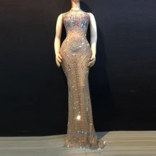 Женское сексуальное платье, стразы, наряд для клубного выпускного вечера, вечернее платье для вечеринки, дня рождения, шоу, без рукавов, формальные Стрейчевые костюмы, платье