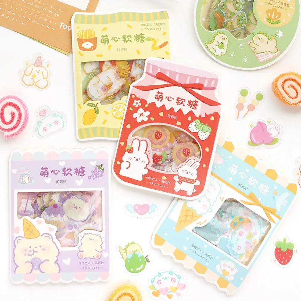 

45 pcs/pack Cute Candy Series Journal Stickers Diy Mini Paper Sticker Diary Album Scrapbooking Decoration Kawaii Stationery