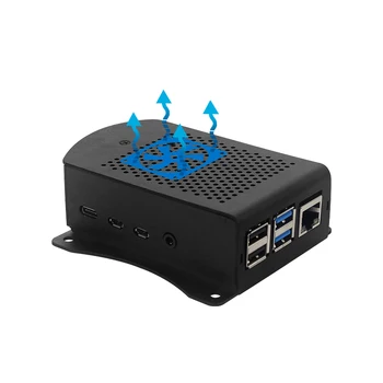 

Raspberry Pi 4 Aluminum Case Metal Enclosure Box Green Black Shell with Cooling Fan for Raspberry Pi 4 Model B