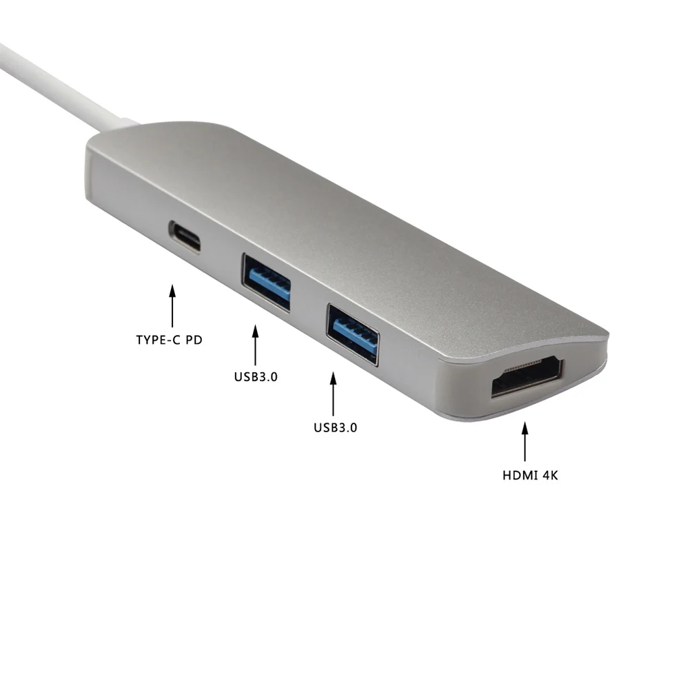 Usb-хаб 4 в 1 USB C к HDMI 4K USB 3,0 адаптер конвертер для MacBookPro type c концентратор usb-хаб HDMI конвертер концентратор док-станция