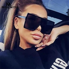 

2020 Oversized Shades Woman Sunglasses Black Fashion Square Glasses Big Frame Sunglasses Vintage Retro Glasses oculos feminino