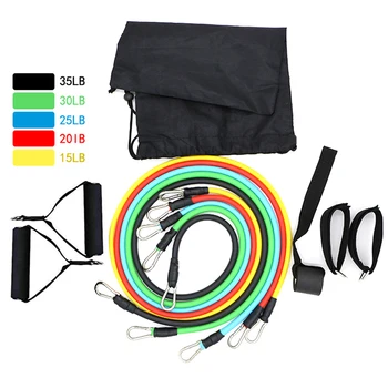 

11pcs/set Resistance Bands Latex Pull Rope Rubber Expander Fitness Equipment Multi-function Equipment for Exercise
