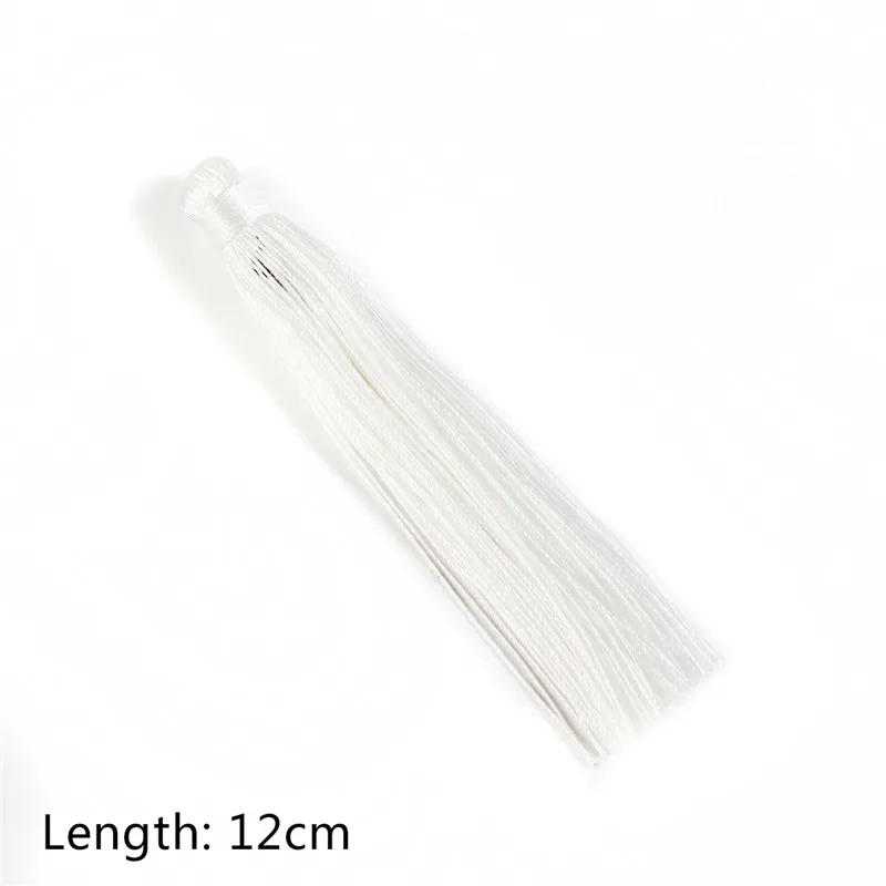 White 12 см шелк бахрома Ремесло Бахрома для Ювелирные изделия с кистями DIY бахрома занавеска висячая одежда подвеска автомобиль сумка украшение дома Шитье - Цвет: White
