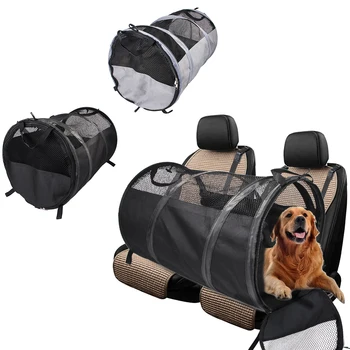 

Pet Tent Carriers Portable Foldable Car Pet Mat Back Seat Tent Breathable Waterproof Dog Cage Shape Travel Accessory