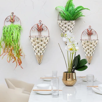 

3pcs Natural Wicker Flower Baskets Wall Hanging Pot Planter Rattan Vase Basket Home Garden Decor Handmade Wicker Handmade Basket