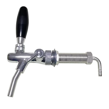 

Restaurants Adjustable Bar Wine Black Handle Tap G5/8 Shank Lock Post Home Beer Faucet With Flow Control Hotels Brass