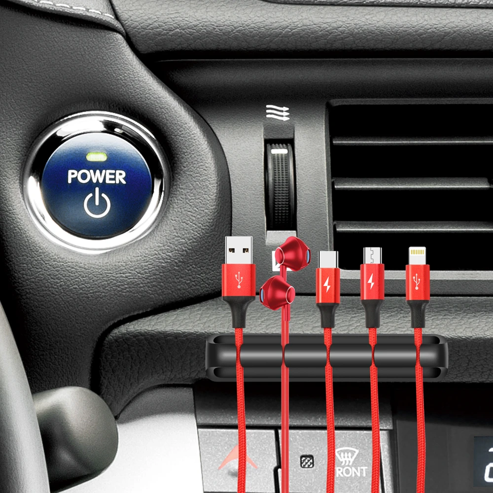 車のusbケーブルオーガナイザーワイヤーコードクリップ電話ケーブル起亜マツダルノーabarthオペルsaab大宇アルファロメオdacia Lada 後片付け Aliexpress