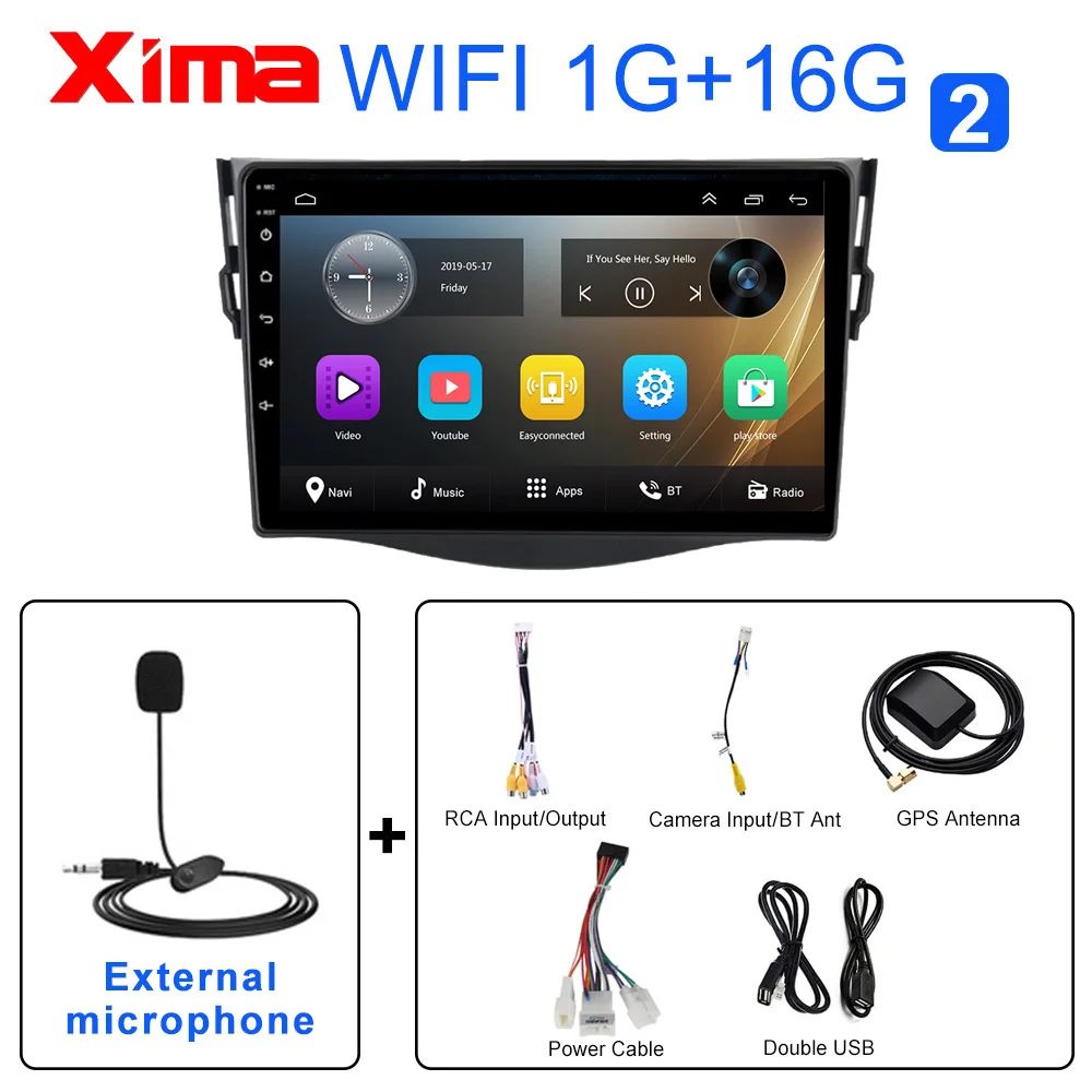 RAM 1G RAV4-MIC XIMA! " 2din Android 9,0 автомобильный dvd-плеер для RAV4 Rav 4 2007 2008 2009 2010 2011 Автомобильный Радио gps навигация Wifi плеер - Цвет: RAM 1G RAV4-MIC