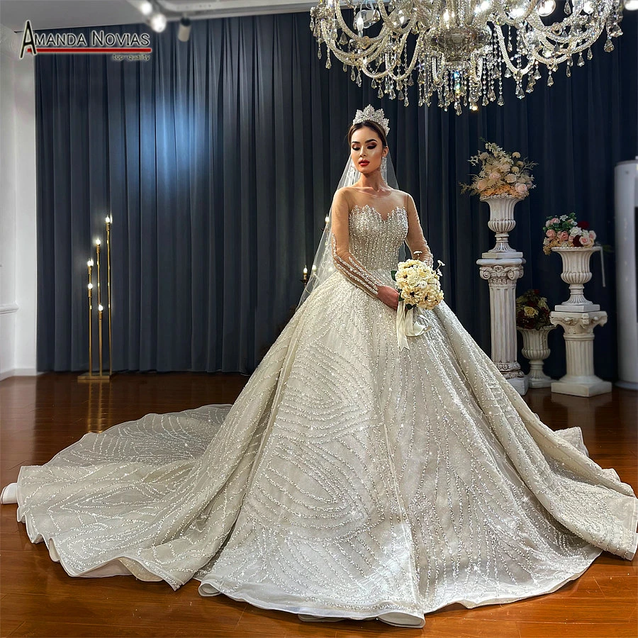 Top Sales Luxury Beading Wedding Dress Real Work Ns4267 Wedding