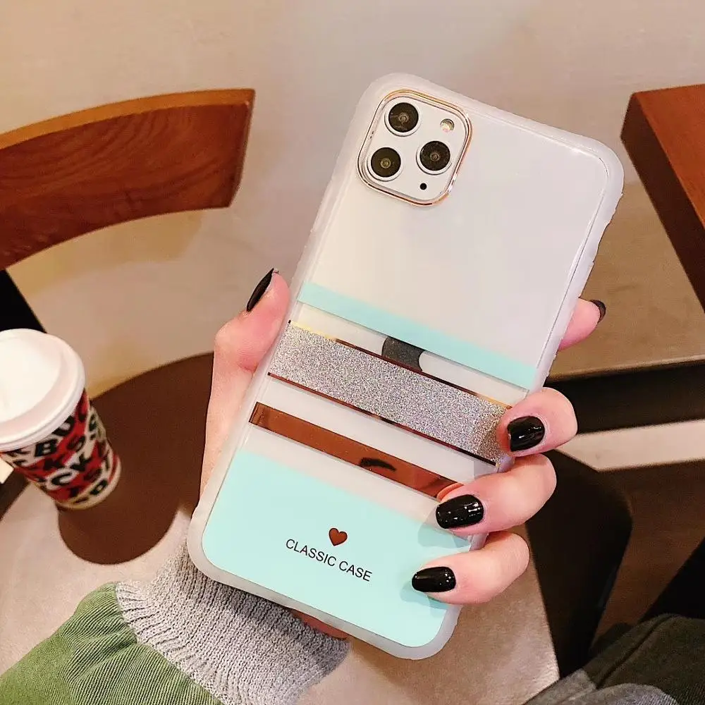 Модная линия чехол для телефона для iphone 11 pro max x xr xs чехол Блестящий анти-падение задняя крышка для iphone 8plus 7 6s