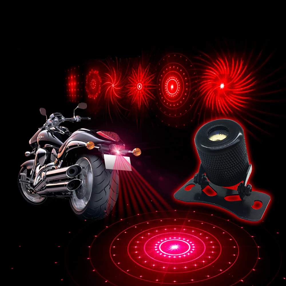 

YOSOLO Motorcycle Car External Fog Lamp 6 Pattern Change Anti-Collision Laser Warning Light Decoration Lamp Car Styling