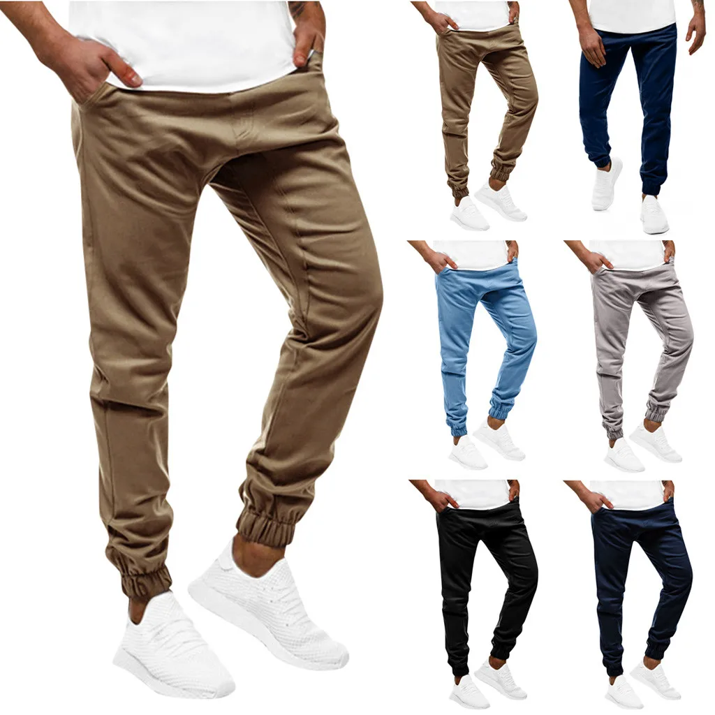 Vogue Pantalon Homme спортивные штаны мужские повседневные Черные Фитнес Бодибилдинг Карманы Кожа полная длина спортивные штаны