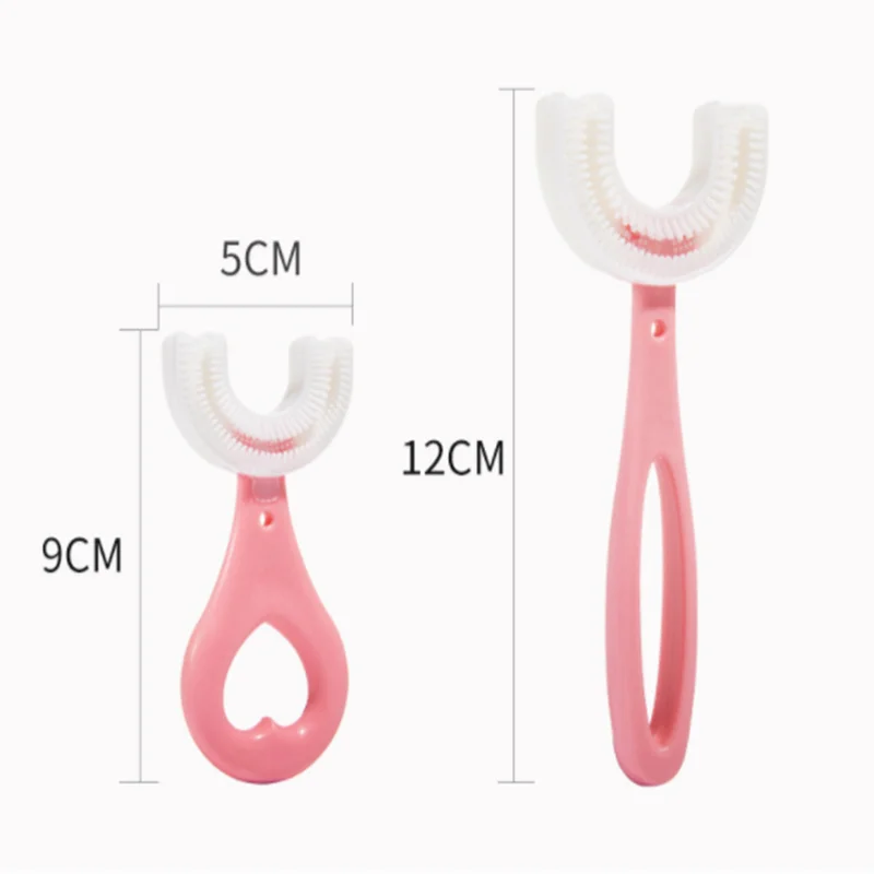 Cute U-shaped Baby Toothbrush Children's Toothbrush Oral Care Cleaning Brush Convenient and Simple Silicone Baby Toothbrush Oral