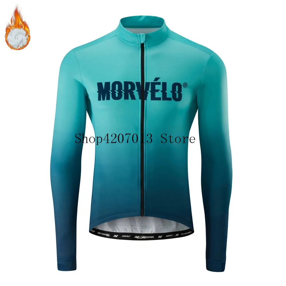 Высокое качество Morvelo Мужская профессиональная команда aero II термо флис Велоспорт Джерси с длинным рукавом зимняя Чистка бесшовный процесс