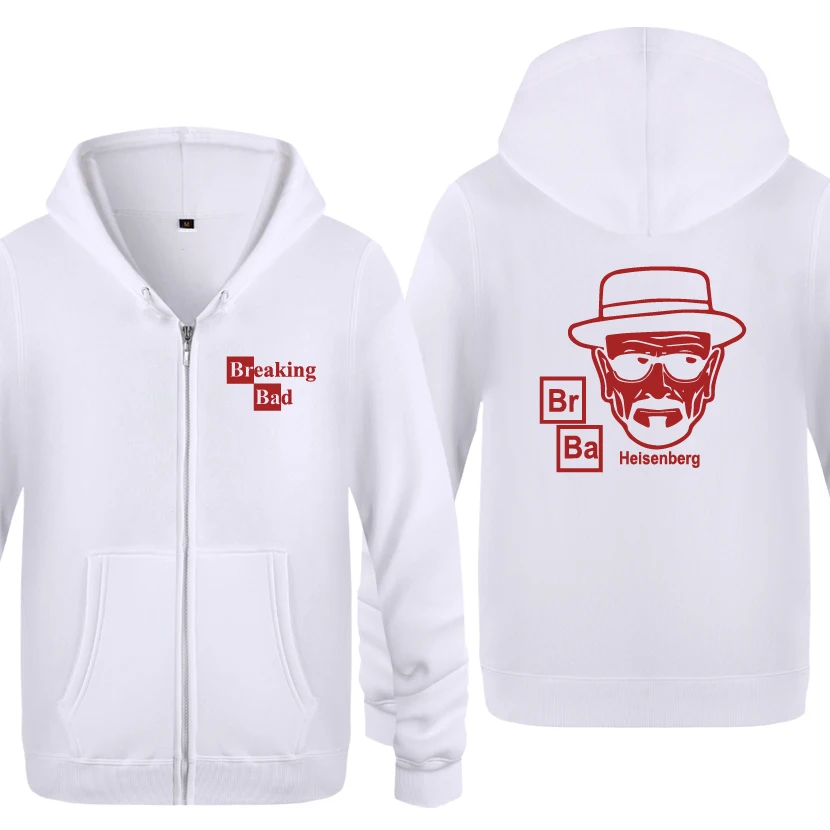 BAY HUAT BREAKING BAD HEISENBERG свитшоты мужские мужские с молнией с капюшоном флисовые толстовки кардиганы - Цвет: BAY HUAT