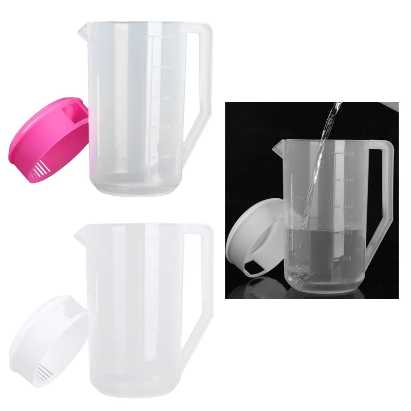 Large Capacity Food Grade Plastic Water Pitcher Transparent Cold Water Jug with Lid Leakproof Drinking for Ice Tea Juice