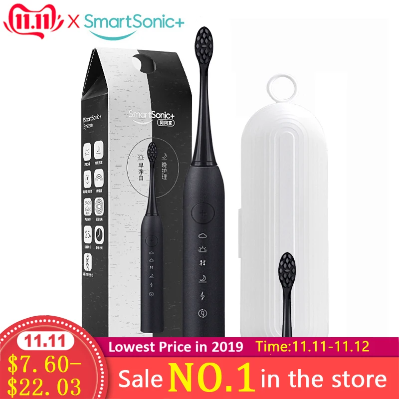 

SmartSonic T6 Oral Sonic Electric Toothbrush Waterproof Ultrasonic Automatic USB Rechargeable with Holder