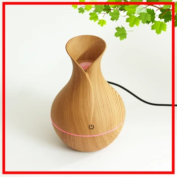 

130ml Aroma Diffuser Portable Wood Cool Mist Aroma Diffuser USB Ultrasonic Air Humidifier With LED color light