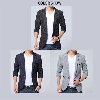 BROWON New Arrival Mens Blazer Jacket Suit Wedding Prom Party Slim Fit Smart Casual Suit Men Jacket Business Men Suit Jacket 4