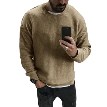 

Mens Fashion Autumn Winter Long Sleeved O-neck Knitted Pullover Males Warm Soft Loose Slim Fit Casual Sweaters 2019