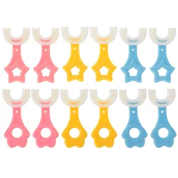 12pcs Children Handheld U-Shape Toothbrushes Kids Teeth Cleaning Tools